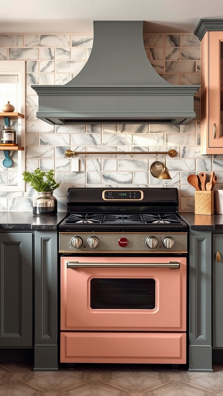20 Fabulous Ideas to Elevate Your Kitchen with a Unique Range - 12. Color Coordination: Match Your Range with Cabinets