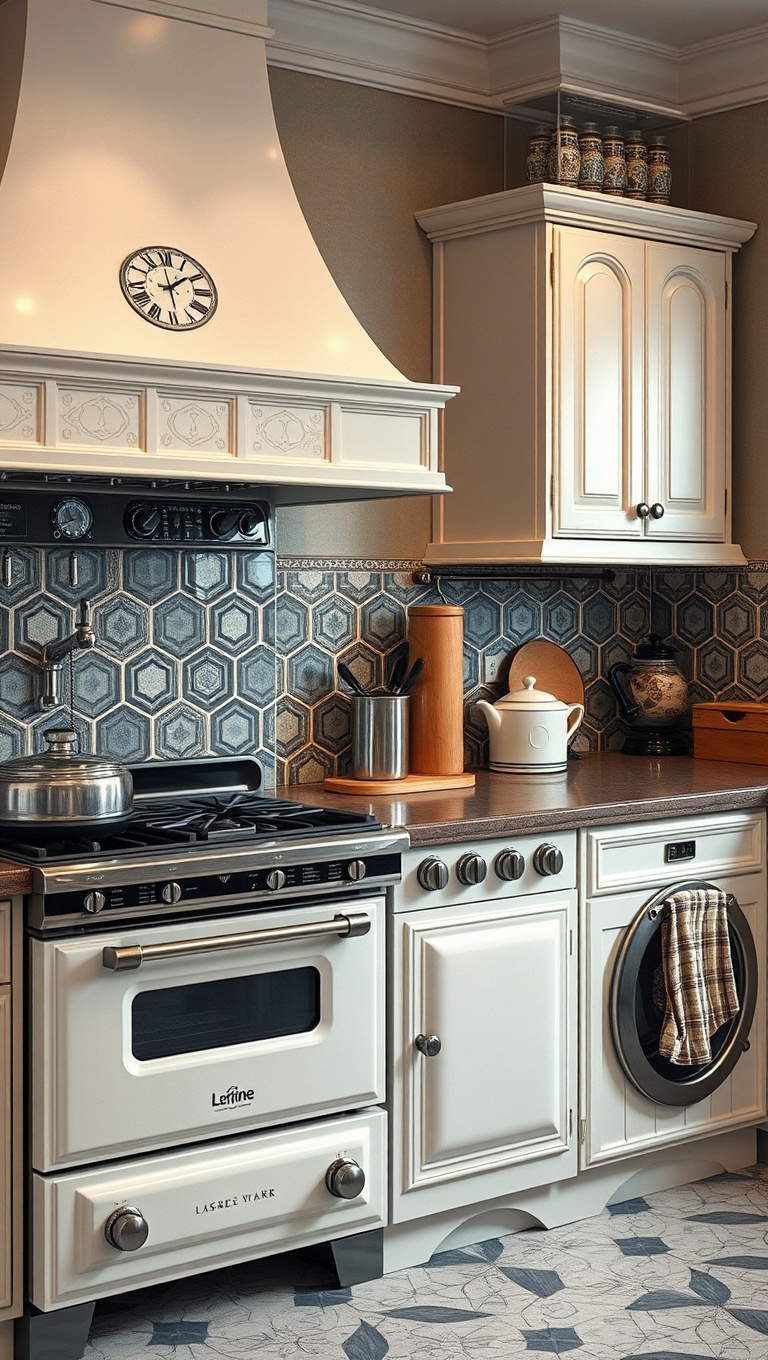 20 Fabulous Ideas to Elevate Your Kitchen with a Unique Range - 7. A Splash of Vintage: Vintage-Inspired Appliances