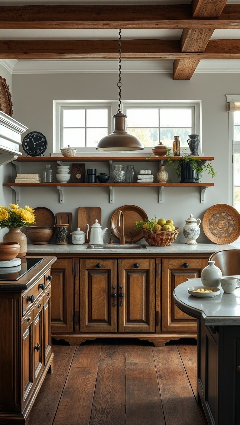 20 Charming Ways to Style Your Kitchen with an Antique Sideboard - 16. Antique Accessories: Add Timeless Touches