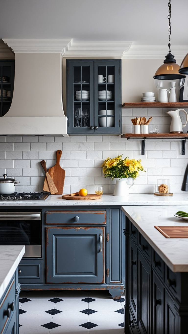 20 Charming Ways to Style Your Kitchen with an Antique Sideboard - 8. Mix and Match: Combine with Modern Elements