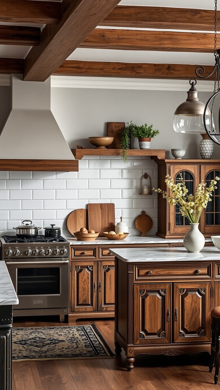 20 Charming Ways to Style Your Kitchen with an Antique Sideboard - 20. Fusion Style: Blend Different Eras for Unique Charm