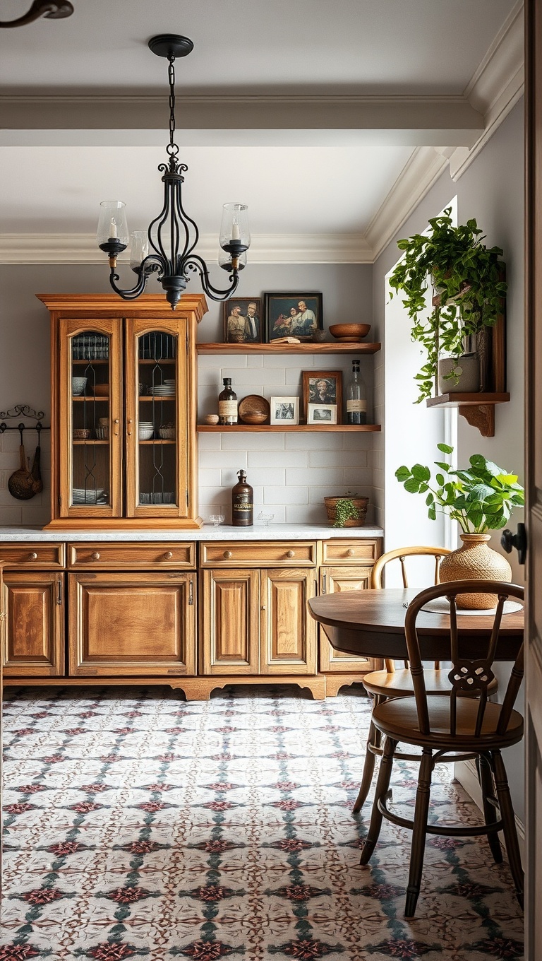 20 Charming Ways to Style Your Kitchen with an Antique Sideboard - 5. Cozy Nook: Create a Breakfast Corner with Your Sideboard