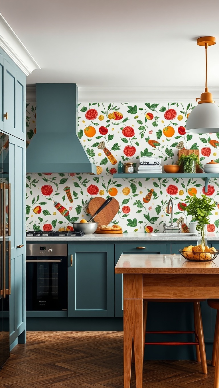 20 Bold Wallpaper Ideas to Transform Your Kitchen - Culinary Delights: Food-Inspired Wallpaper