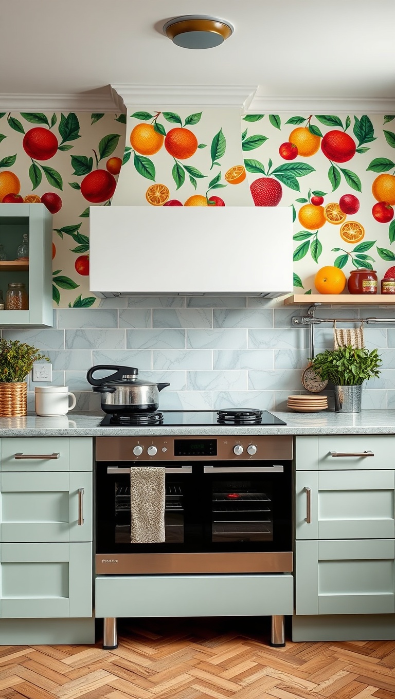 20 Bold Wallpaper Ideas to Transform Your Kitchen - Bright and Bold Fruits: A Juicy Theme