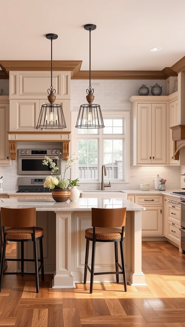 20 Stunning Kitchen Ideas Featuring Decorative Corbels - 18. Architectural Corbels in Transitional Kitchen Styles