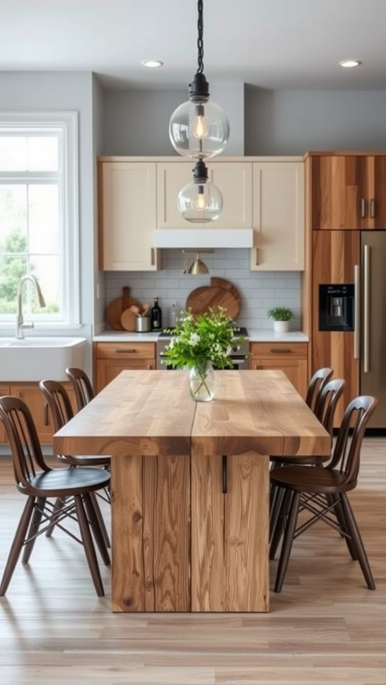 20 Stunning Ideas to Transform Your Kitchen with Reclaimed Wood Accents - 6. Vintage Reclaimed Wood Dining Table