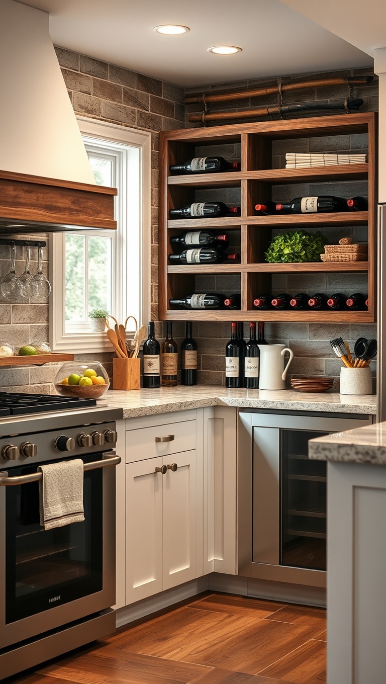 20 Stunning Ideas to Transform Your Kitchen with Reclaimed Wood Accents - 16. Creative Reclaimed Wood Wine Rack