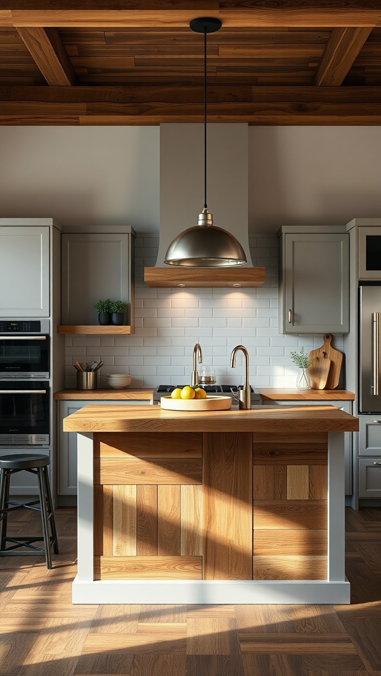20 Stunning Ideas to Transform Your Kitchen with Reclaimed Wood Accents - 3. Stunning Reclaimed Wood Kitchen Island