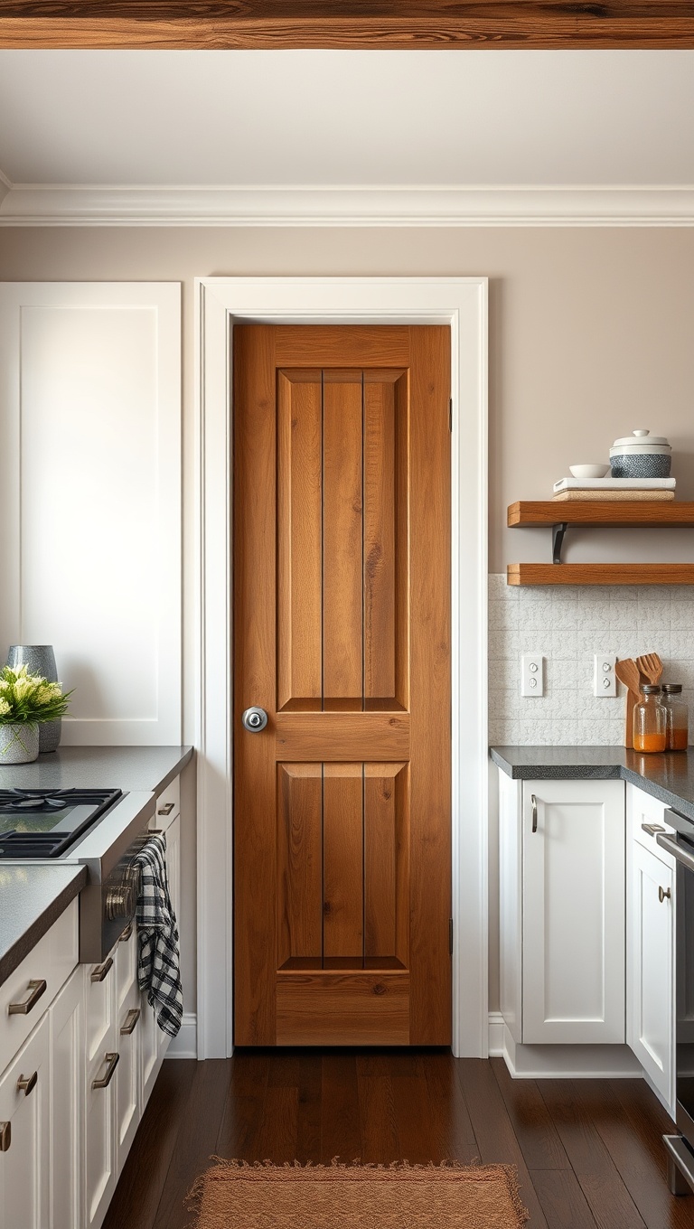 20 Stunning Ideas to Transform Your Kitchen with Reclaimed Wood Accents - 11. Inviting Reclaimed Wood Pantry Door