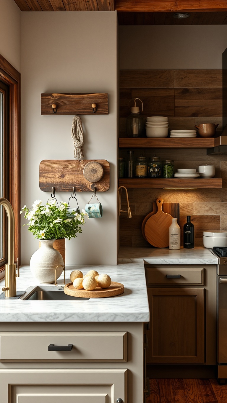 20 Stunning Ideas to Transform Your Kitchen with Reclaimed Wood Accents - 17. Whimsical Reclaimed Wood Wall Hooks