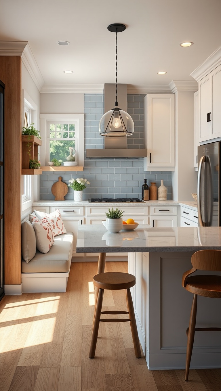 20 Cozy Kitchen Ideas with a Built-In Breakfast Nook You’ll Love - 11. Family-Friendly: Kid-Approved Designs