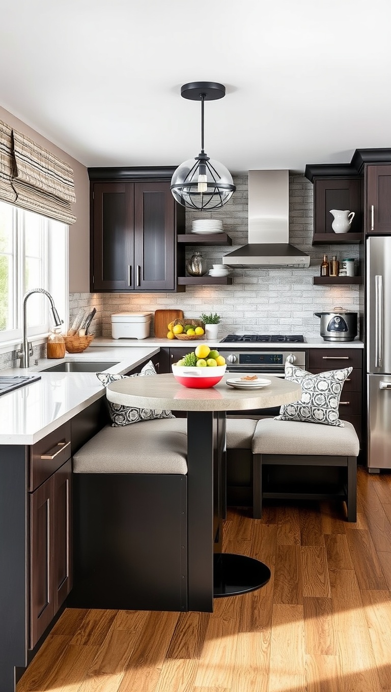 20 Cozy Kitchen Ideas with a Built-In Breakfast Nook You’ll Love - 8. Space-Saving Solutions: Foldable Nook Designs