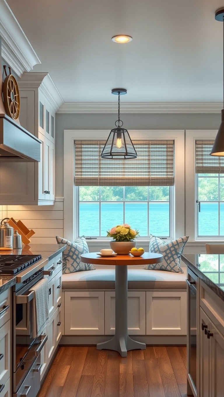 20 Cozy Kitchen Ideas with a Built-In Breakfast Nook You’ll Love - 4. Coastal Vibes: Nautical Inspired Nook