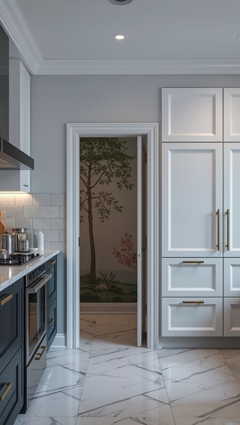 20 Creative Ideas for Kitchens with a Built-In Pantry Door - 6. Hidden Door with Mural