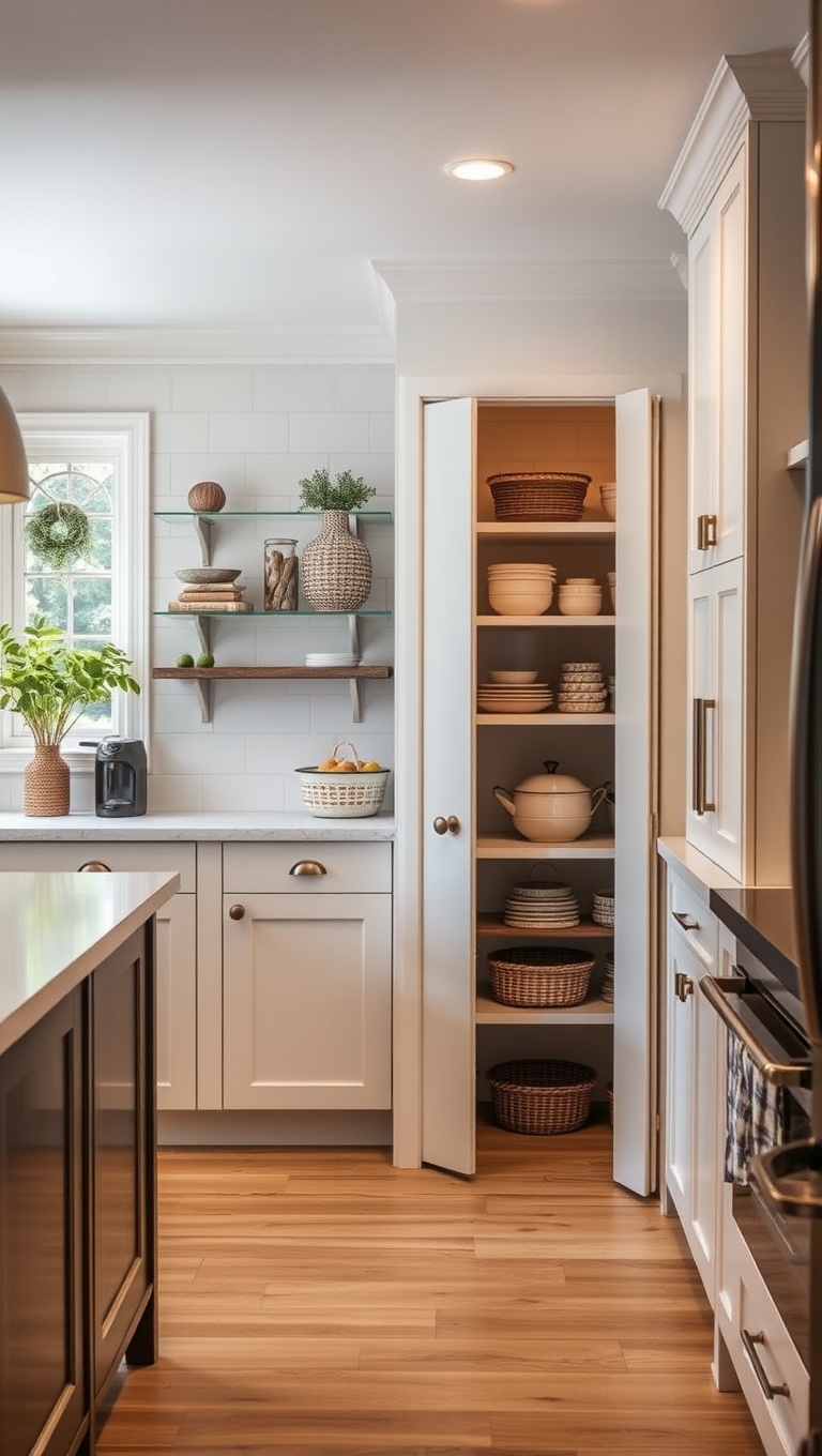 20 Creative Ideas for Kitchens with a Built-In Pantry Door - 17. Cozy Cottage Look