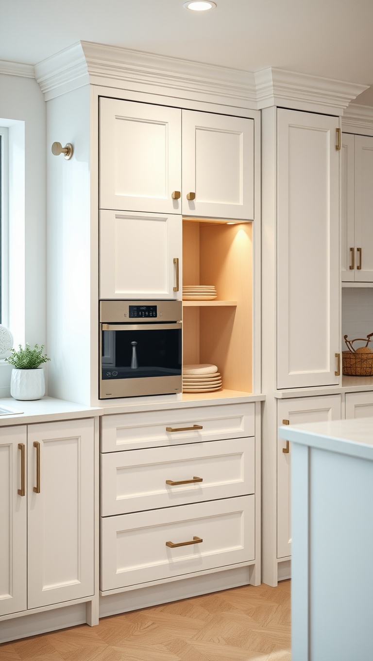 20 Creative Ideas for Kitchens with a Built-In Pantry Door - 9. Minimalist White Finish