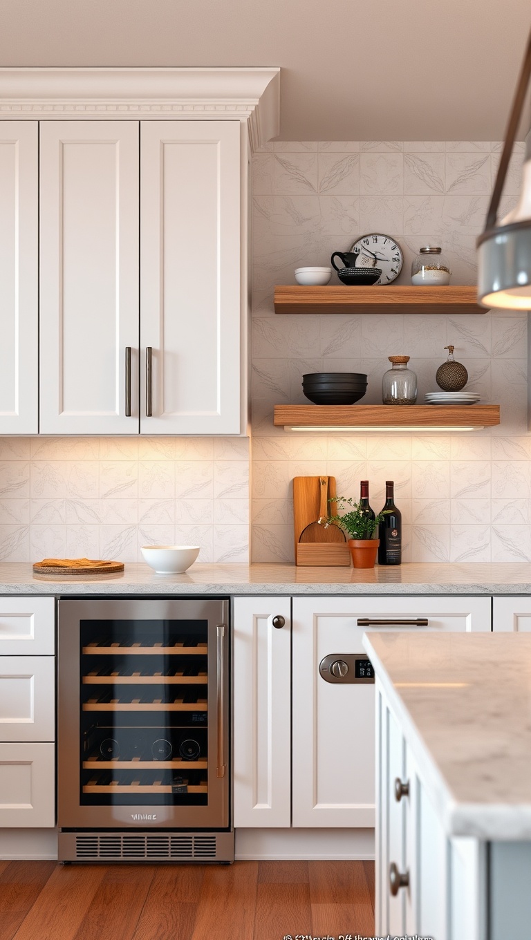 20 Fabulous Ideas for Kitchens with a Built-In Wine Cooler - 12. Dual Temperature Zones: Invest in a cooler with dual zones for both red and white wine.