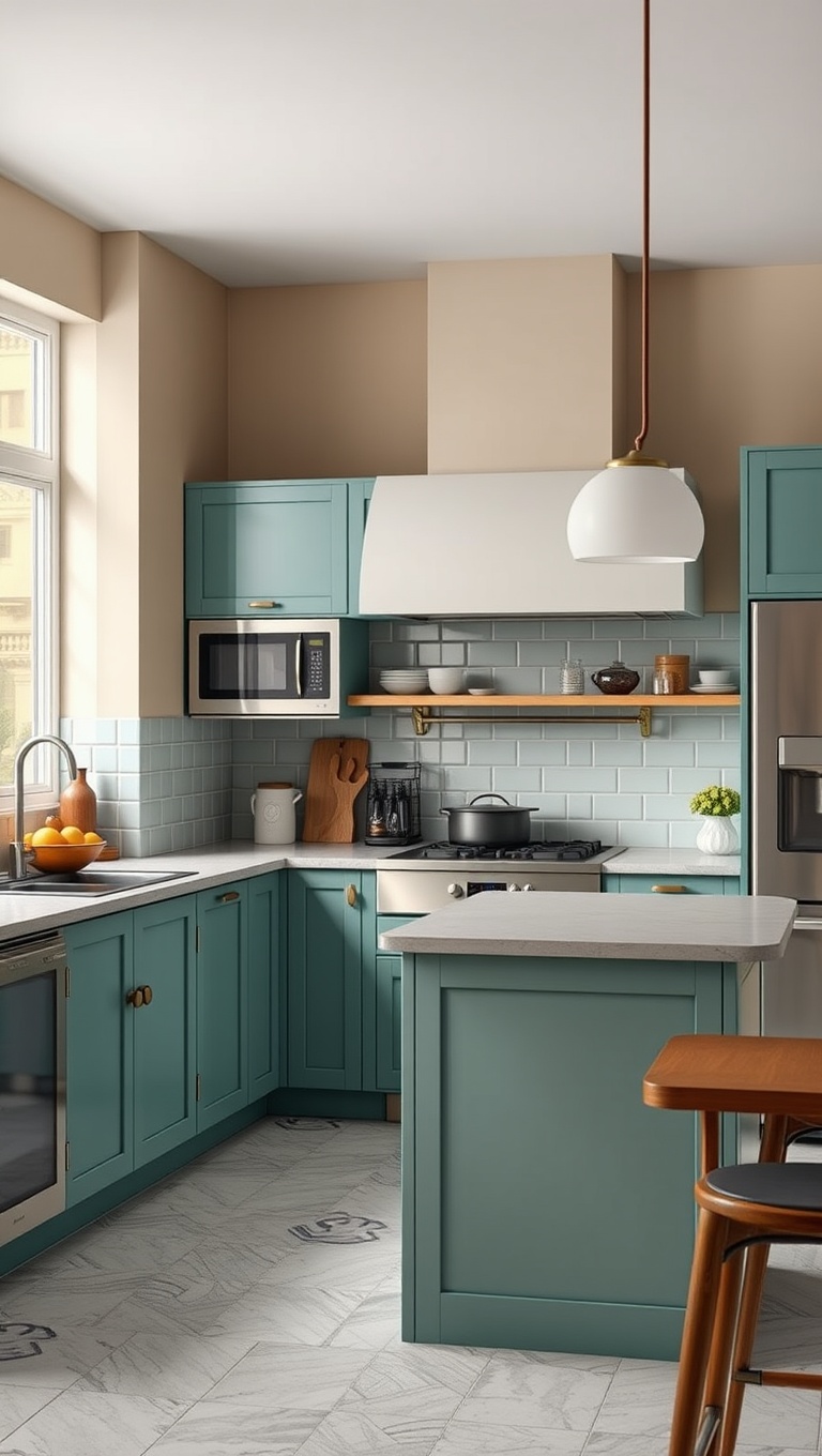 20 Inspiring Ideas for a Fabulous Central Cooking Station in Your Kitchen! - 14. Color Coordination: Matching Your Station to the Rest of the Kitchen