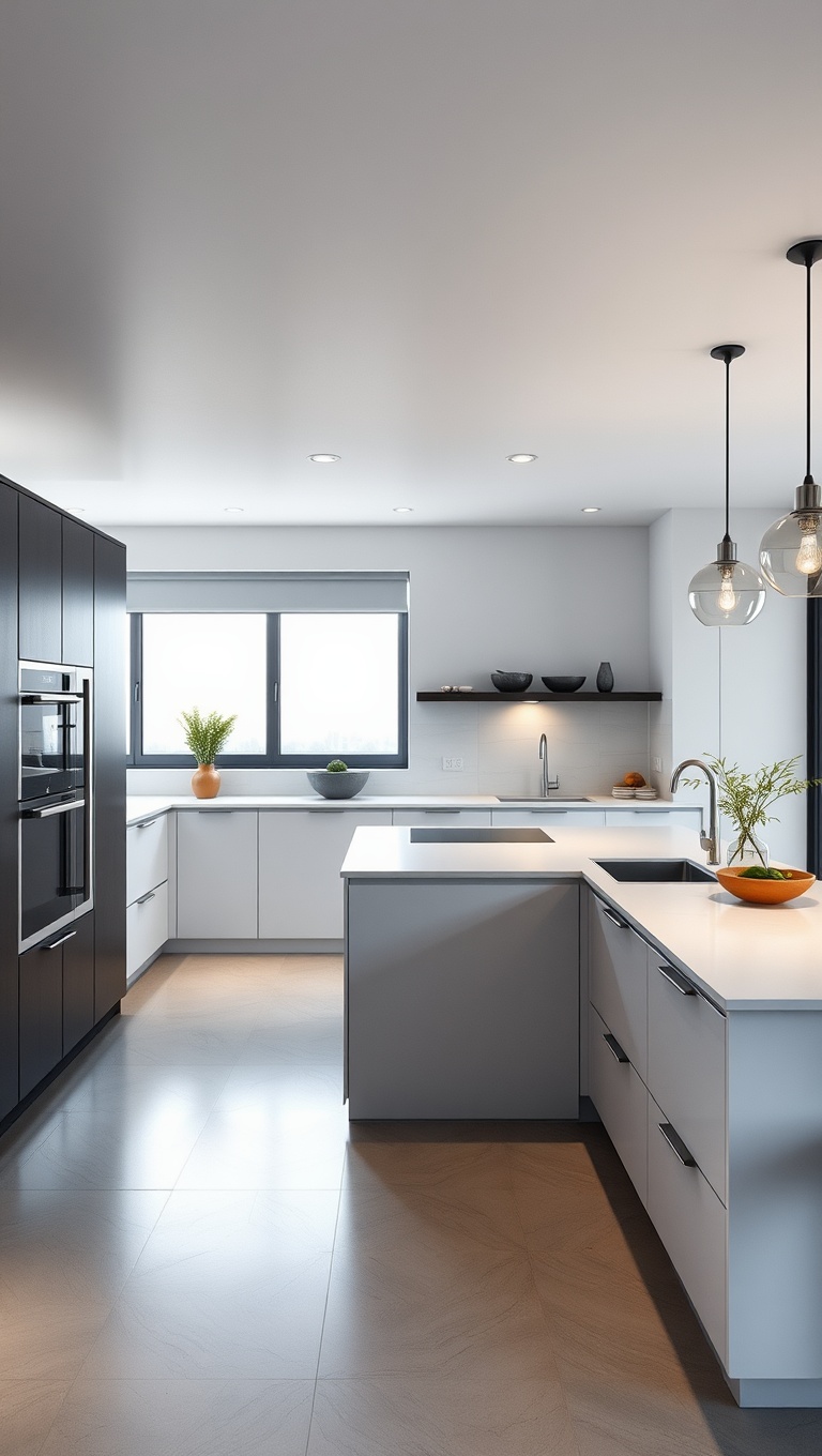 20 Inspiring Ideas for a Fabulous Central Cooking Station in Your Kitchen! - 1. The Sleek Minimalist Look: Clean Lines and Open Spaces