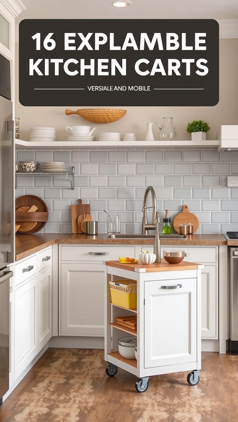 20 Clever Kitchen Storage Solutions That Will Inspire You - 16. Expandable Kitchen Carts: Versatile and Mobile