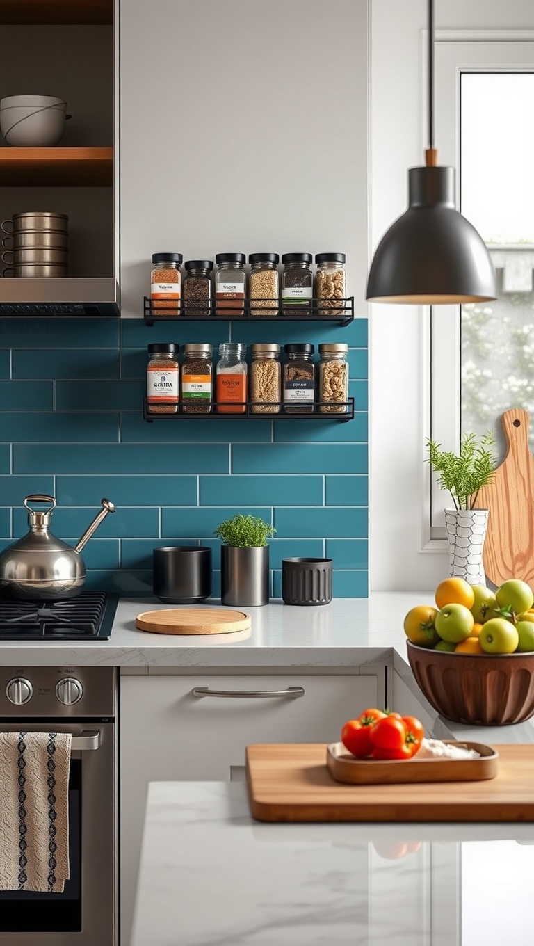 20 Clever Kitchen Storage Solutions That Will Inspire You - 5. Magnetic Spice Rack: Spice Up Your Wall