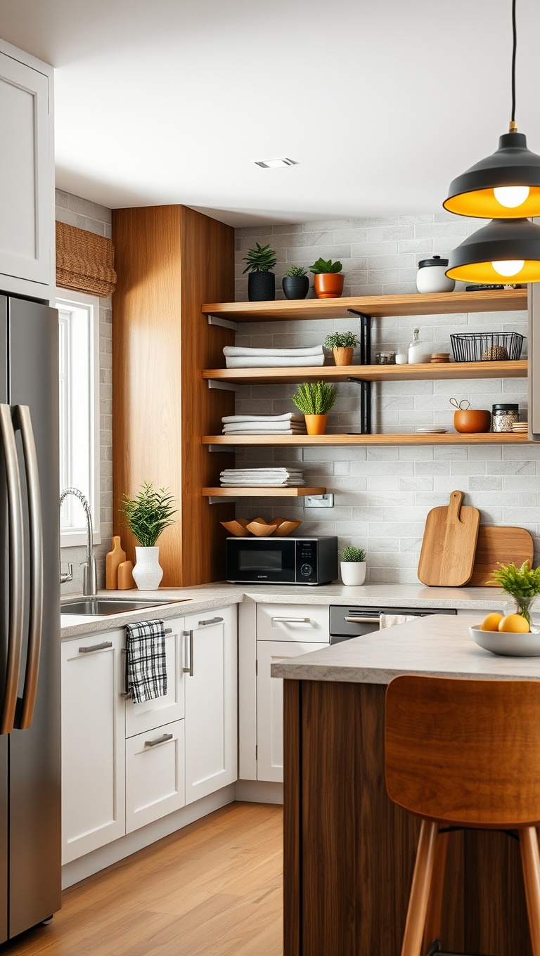 20 Clever Kitchen Storage Solutions That Will Inspire You - 2. Vertical Vibes: Use Wall Shelves for Easy Access