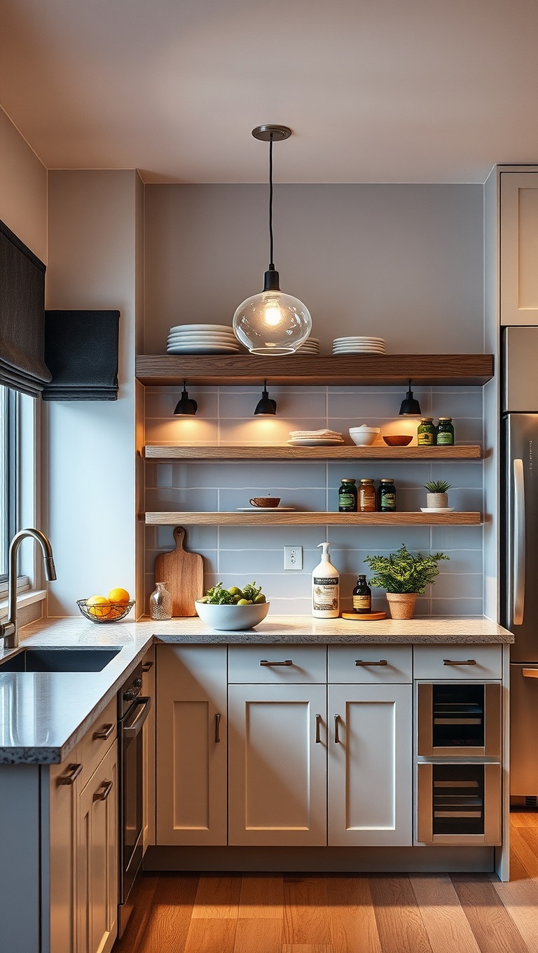 20 Fabulous Ideas for Creating the Perfect Drop Zone in Your Kitchen - 20. Adding Fun Lighting for a Welcoming Ambiance