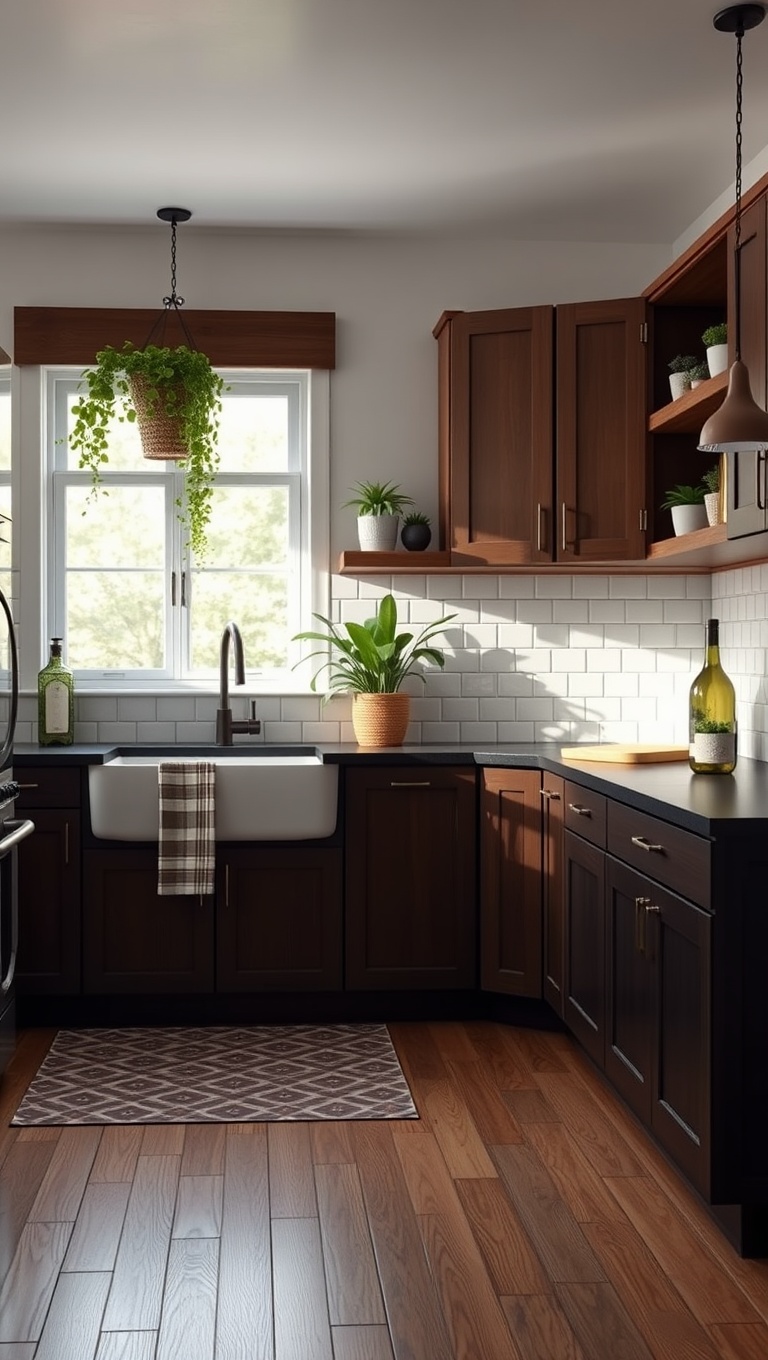 20 Charming Ideas to Elevate Your Kitchen with a Farmhouse Sink - 13. Adding Plants for a Fresh Look