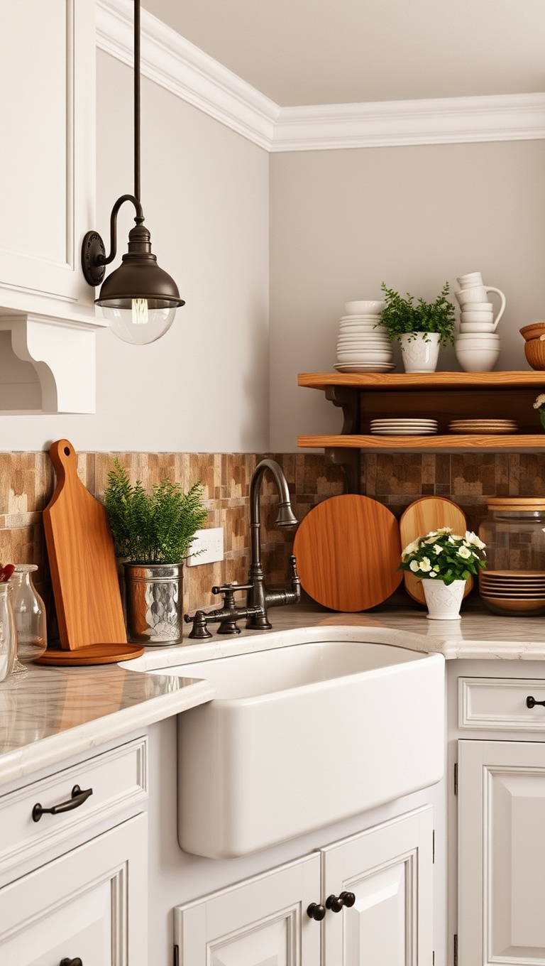 20 Charming Ideas to Elevate Your Kitchen with a Farmhouse Sink - 6. Vintage Touch: Using Antique Fixtures