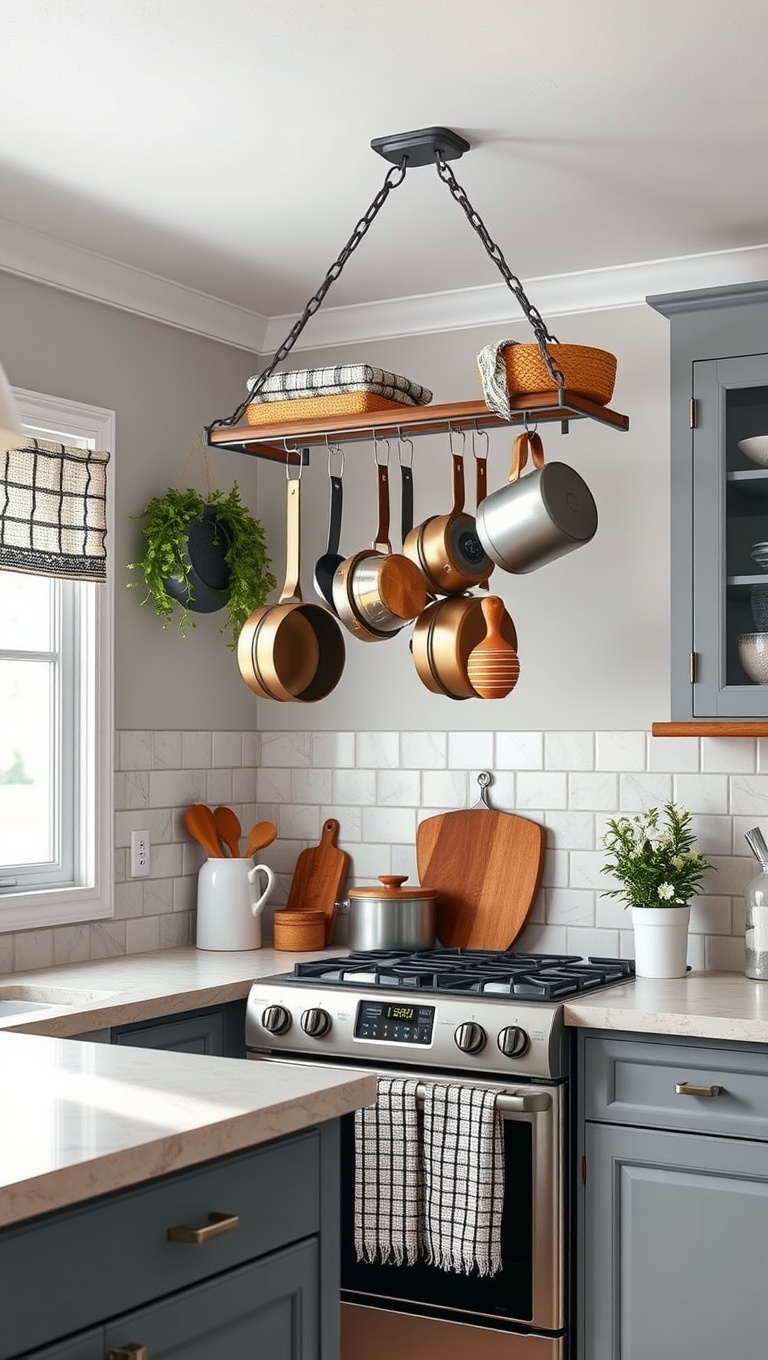 20 Creative Ideas to Elevate Your Kitchen with a Hanging Pot Rack! - DIY Pot Racks: Getting Crafty with Your Design!