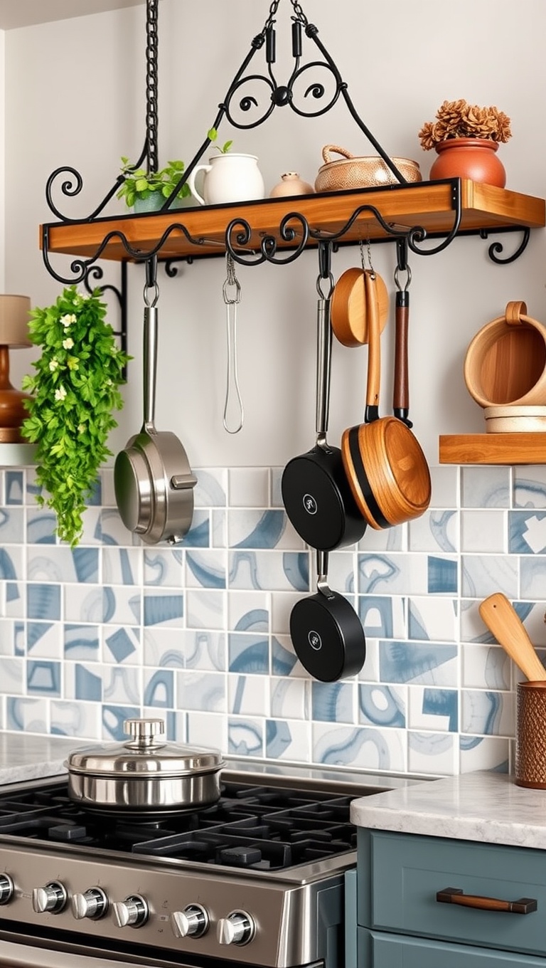 20 Creative Ideas to Elevate Your Kitchen with a Hanging Pot Rack! - 15. Decorative Hooks: Adding Personality to Your Rack