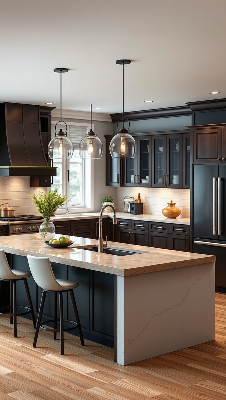 20 Fabulous Ideas and Inspiration for Your Large Kitchen Island - 17. Add a Sink for Extra Functionality