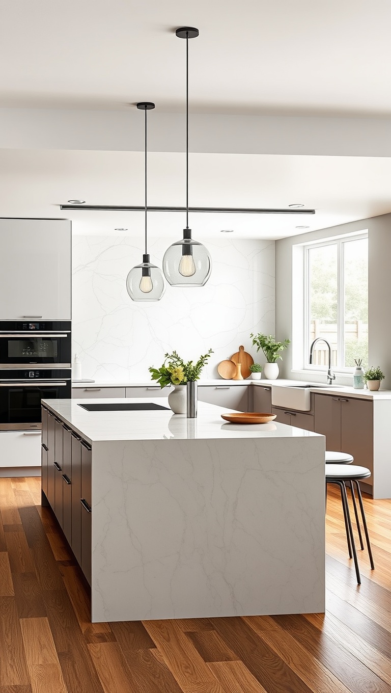 20 Fabulous Ideas and Inspiration for Your Large Kitchen Island - 8. Opt for a Sleek Modern Design