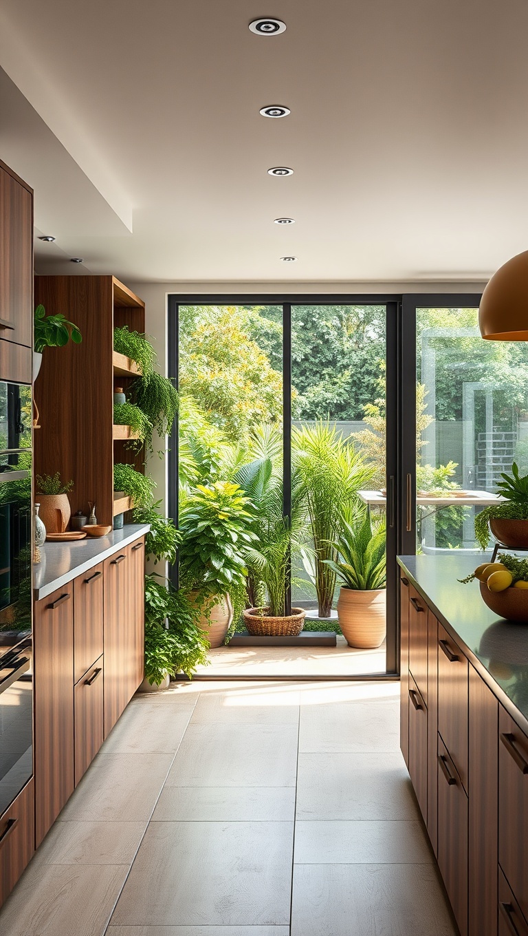 20 Stunning Ideas for Kitchens with a Sliding Glass Door - Indoor Herb Garden for Culinary Inspiration