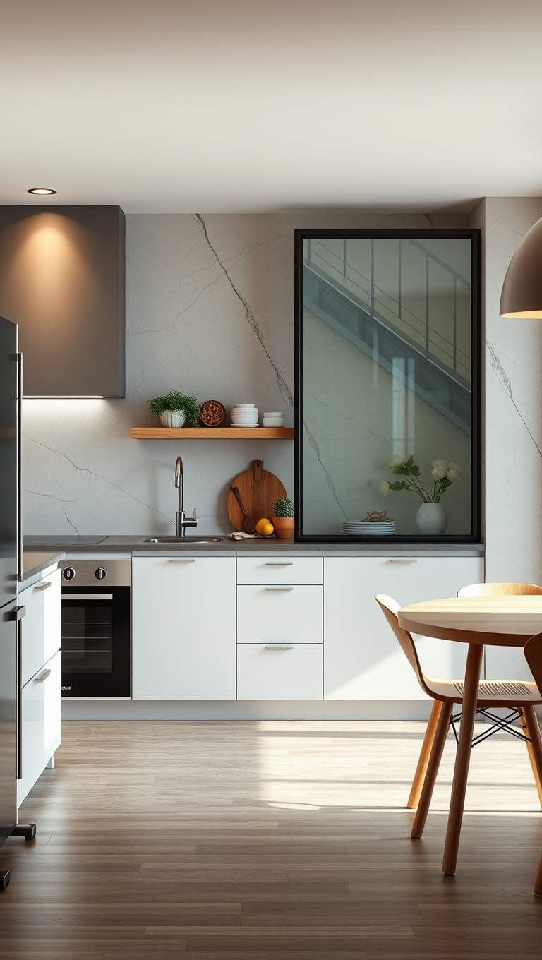 20 Stunning Ideas for Kitchens with a Sliding Glass Door - 15. Mix and Match Textures for Visual Interest