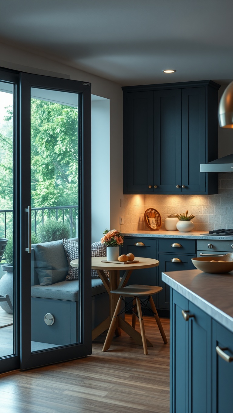 20 Stunning Ideas for Kitchens with a Sliding Glass Door - Cozy Breakfast Nook by the Door