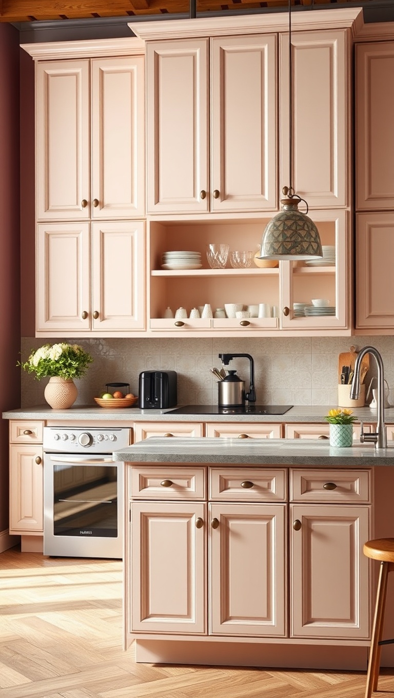 20 Unique Cabinet Layout Ideas to Transform Your Kitchen! - 16. Painted Cabinets in Soft Pastels