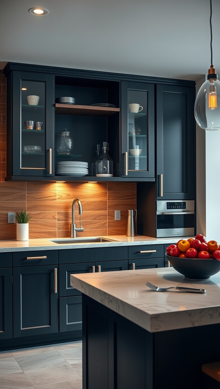 20 Unique Cabinet Layout Ideas to Transform Your Kitchen! - 13. Multi-Level Cabinets for Visual Interest