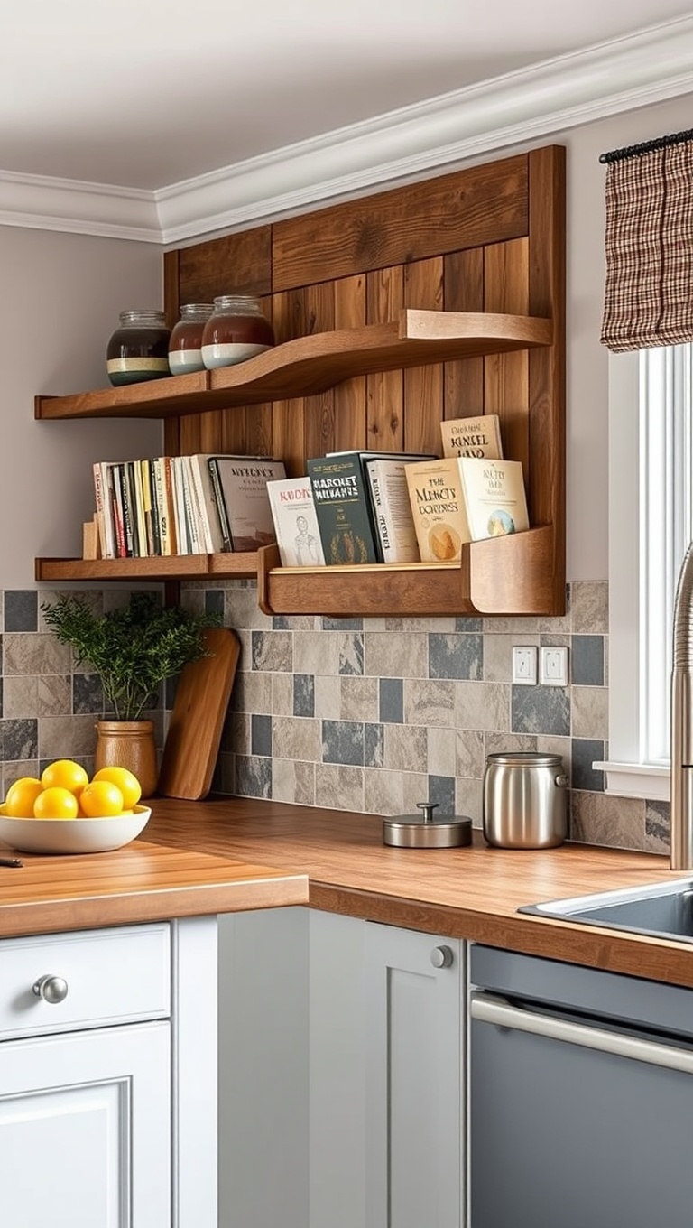 20 Creative Ways to Elevate Your Kitchen with a Wall-Mounted Cookbook Holder - 1. Rustic Charm: Use Reclaimed Wood for a Cozy Look