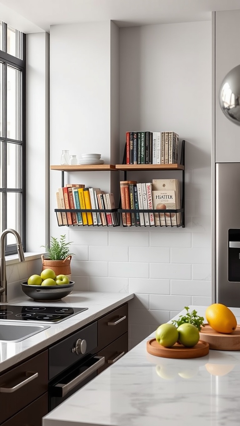 20 Creative Ways to Elevate Your Kitchen with a Wall-Mounted Cookbook Holder - 19. Statement Piece: Choose a Bold, Unique Design