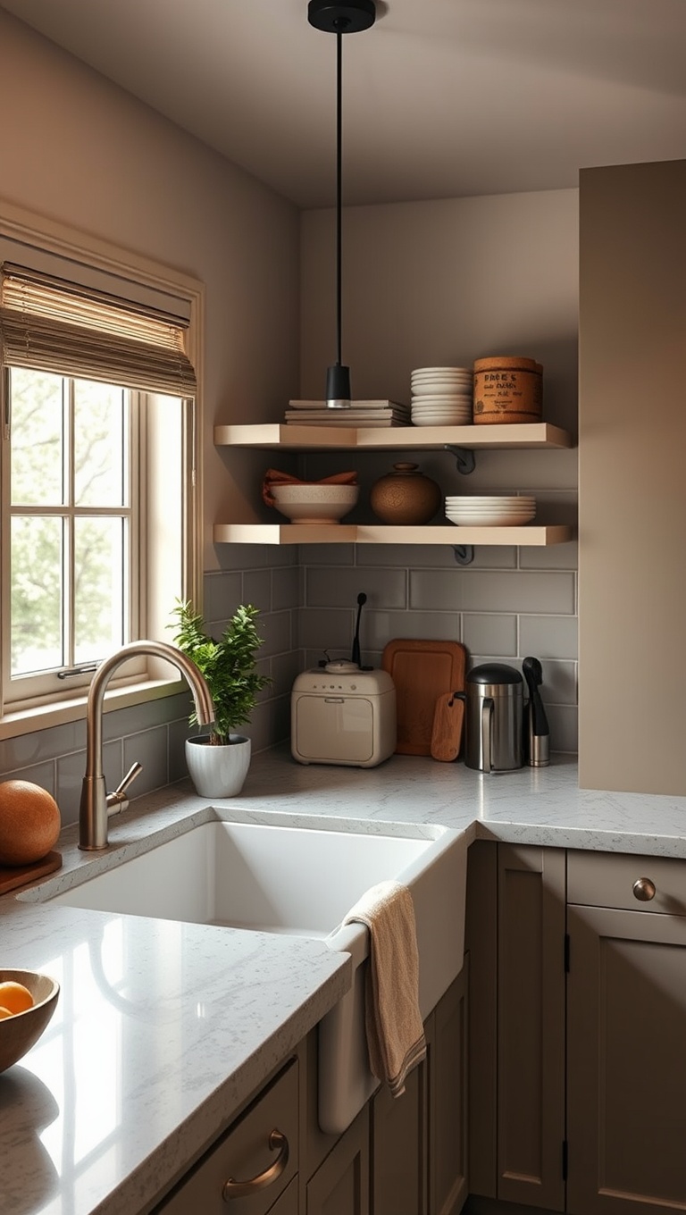 20 Stunning Ideas for Kitchens with an Under-Mount Sink - 17. Vintage Vibes: A Retro Sink in a Modern Space