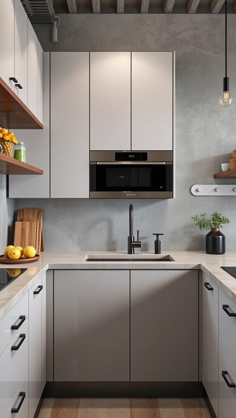 20 Stunning Ideas for Kitchens with an Under-Mount Sink - 18. Industrial Edge: Metal and Concrete Combinations