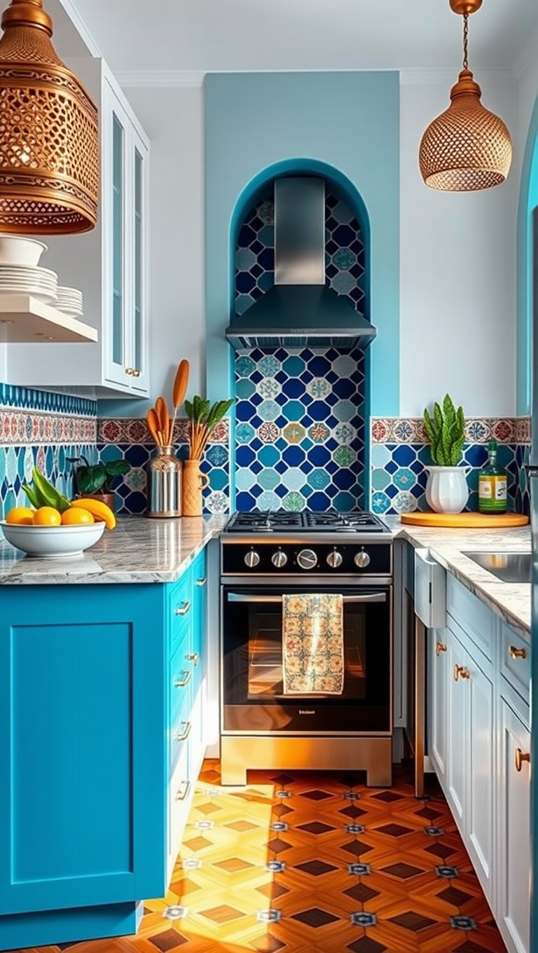 20 Colorful Tile Backsplash Ideas to Brighten Your Kitchen - 16. Moroccan Inspiration: Exotic and Beautiful
