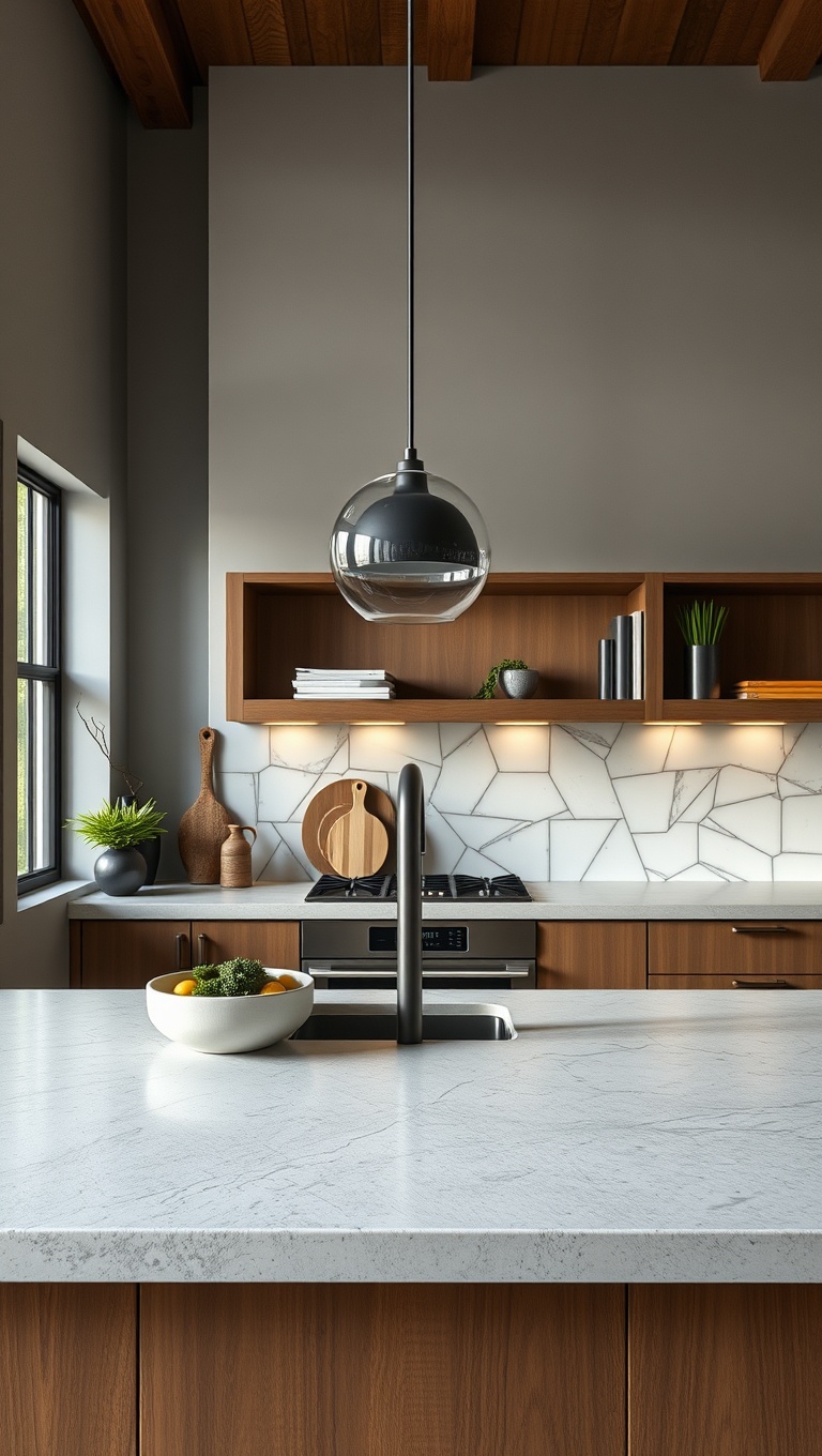 20 Stunning Ideas and Inspirations for Kitchens with Concrete Countertops - 6. Creative Shapes: Unique Concrete Countertop Designs