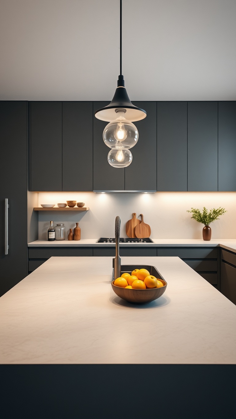 20 Stunning Ideas and Inspirations for Kitchens with Concrete Countertops - 5. Minimalist Dream: Simple Lines with a Concrete Island
