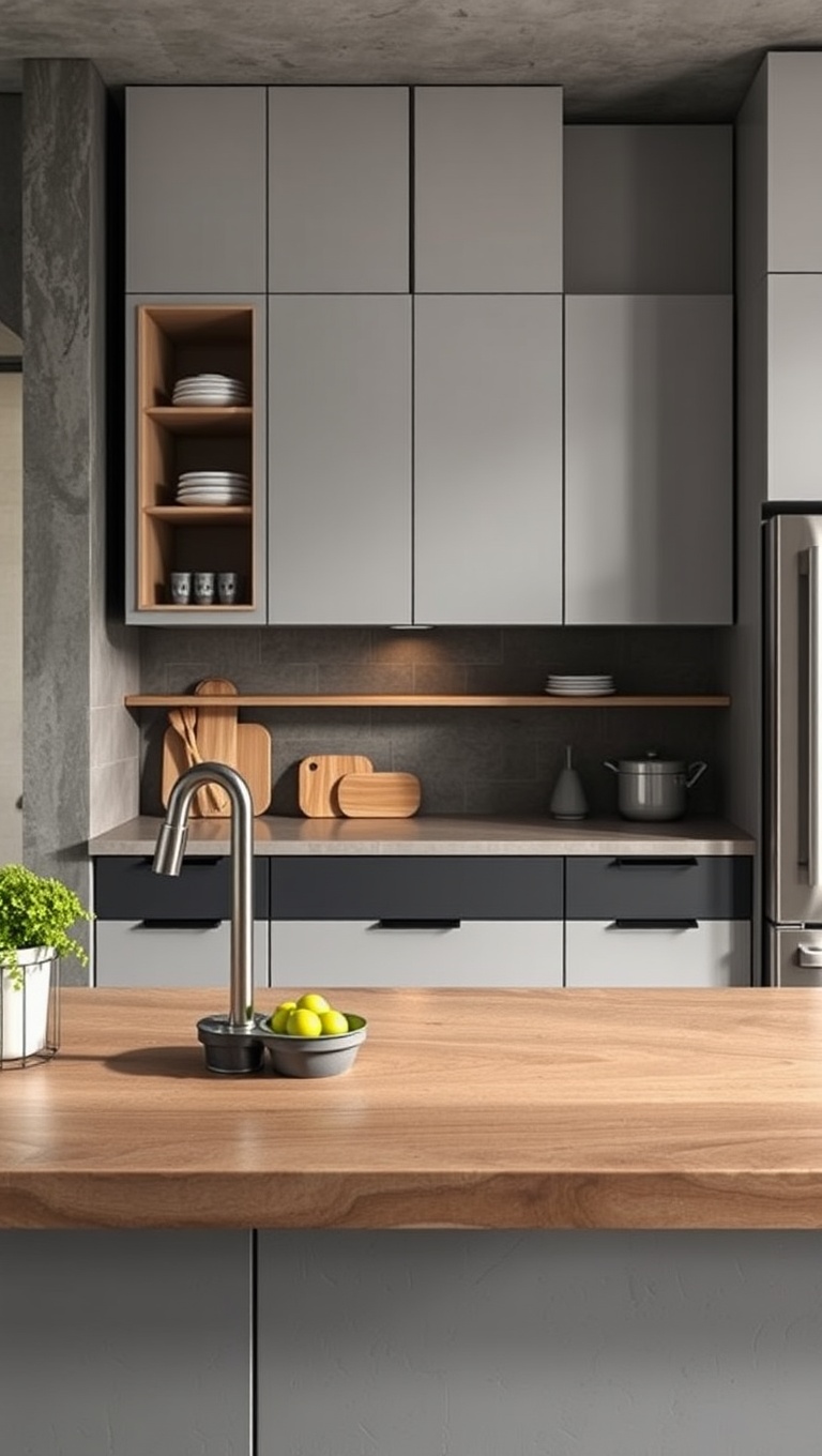 20 Stunning Ideas and Inspirations for Kitchens with Concrete Countertops - 17. Functional Spaces: Concrete for Small Kitchen Designs