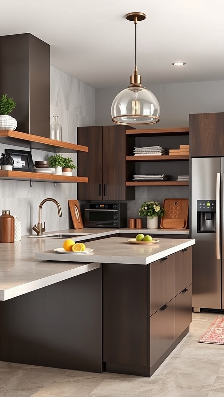 20 Stunning Ideas and Inspirations for Kitchens with Concrete Countertops - 20. Stylish Accessories: Decorating Around Concrete Countertops