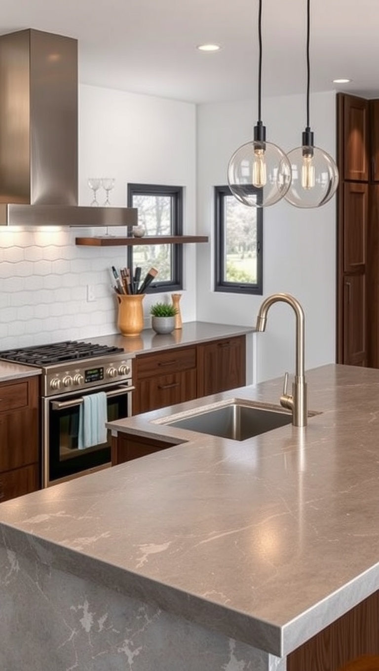 20 Stunning Ideas and Inspirations for Kitchens with Concrete Countertops - 19. Personal Touch: Custom Concrete Countertop Designs