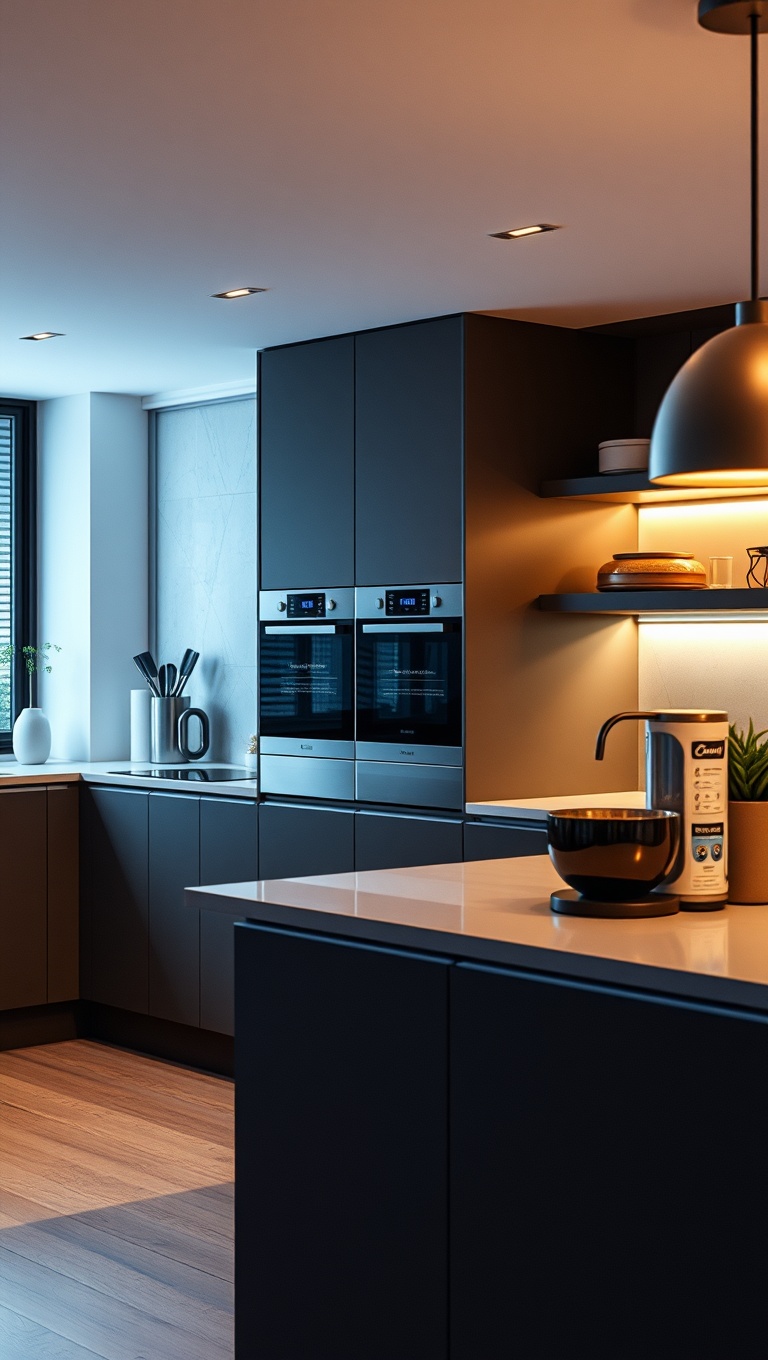 20 Fantastic Ideas for Kitchens with Integrated Appliances - 10. Integrated Lighting for a Modern Touch
