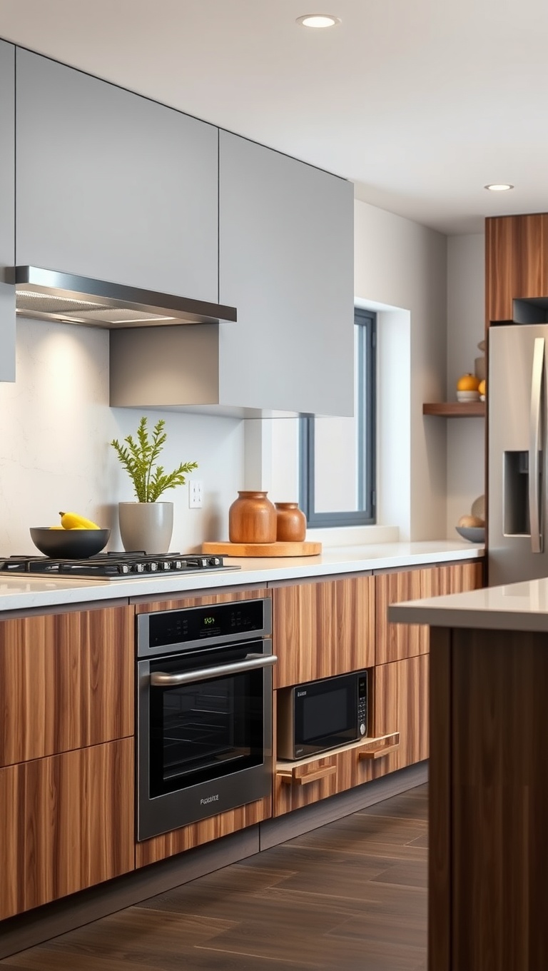 20 Fantastic Ideas for Kitchens with Integrated Appliances - 4. Under-Counter Microwave Drawers: Convenience at Its Best